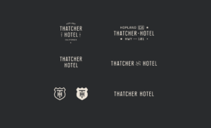 Thatcher Hotel logo lockups