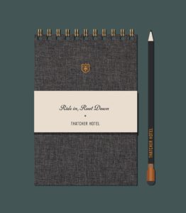 Thatcher Hotel branded notebook