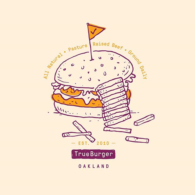 We're excited to team up with @project_proceed to help out local small businesses in the form of custom-designed t-shirts! We miss eating at @TrueBurgerOakland with our friends, but they're still open for takeout and now you can slurp milkshakes while also supporting them through the purchase of these tees. Check out further details in the post, and you can shop through the link in our bio. #projectproceed #chendesign
