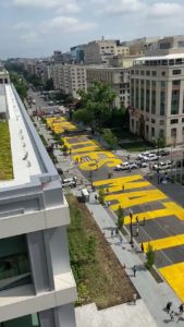 Black Lives Matter painted large on a street
