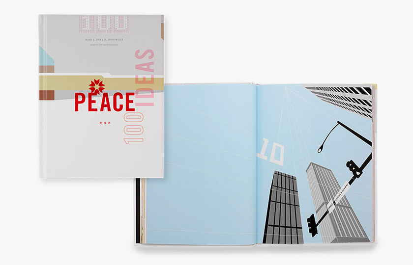 Peace: 100 Ideas book by CDA, cover and sample spread