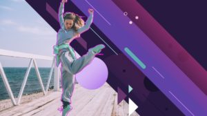 Adobe What's New graphic for Roto Brush 2 in After Effects showing a dancing girl in front of a changing background