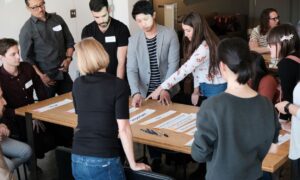 SB Architects team interacting during a strategy workshop