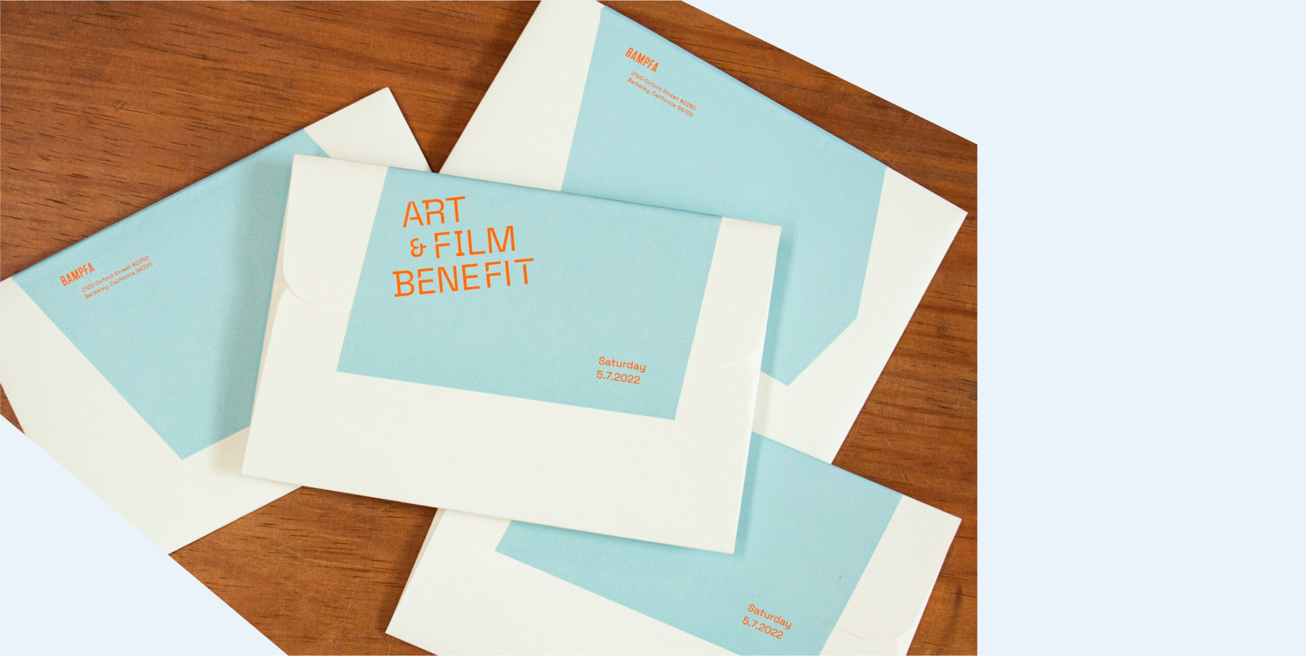 Photo of BAMPFA Art & Film Benefit event envelopes