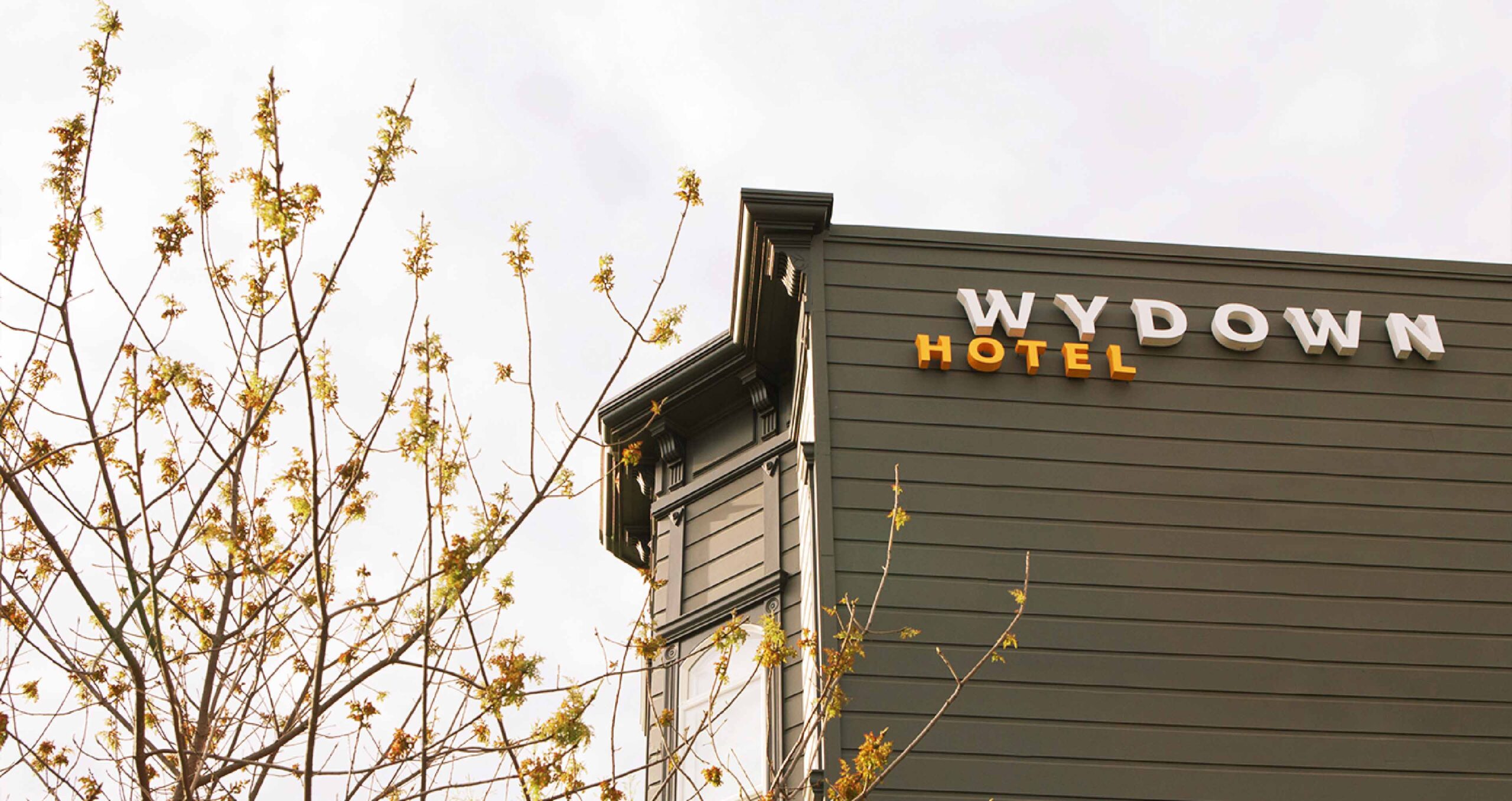 Exterior signage of Wydown Hotel