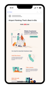 mockup of phone email ad