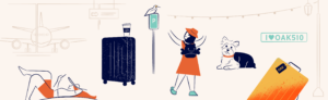 Various custom illustrations for Oakland Internal Airport