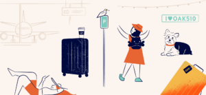 Various custom illustrations for Oakland Internal Airport