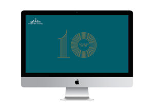 Mock up of homescreen showing 10th anniversary logo