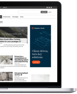 Mock up of digital ad on a website